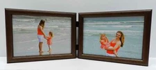 3.5x5 4x5 4x6 5x7  Cherry Finish Double Hinged Horizontal Wood Picture Frame New