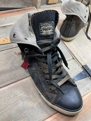 Levi's Mens Hi Top Sneakers Dark Distressed Look Denim US9
