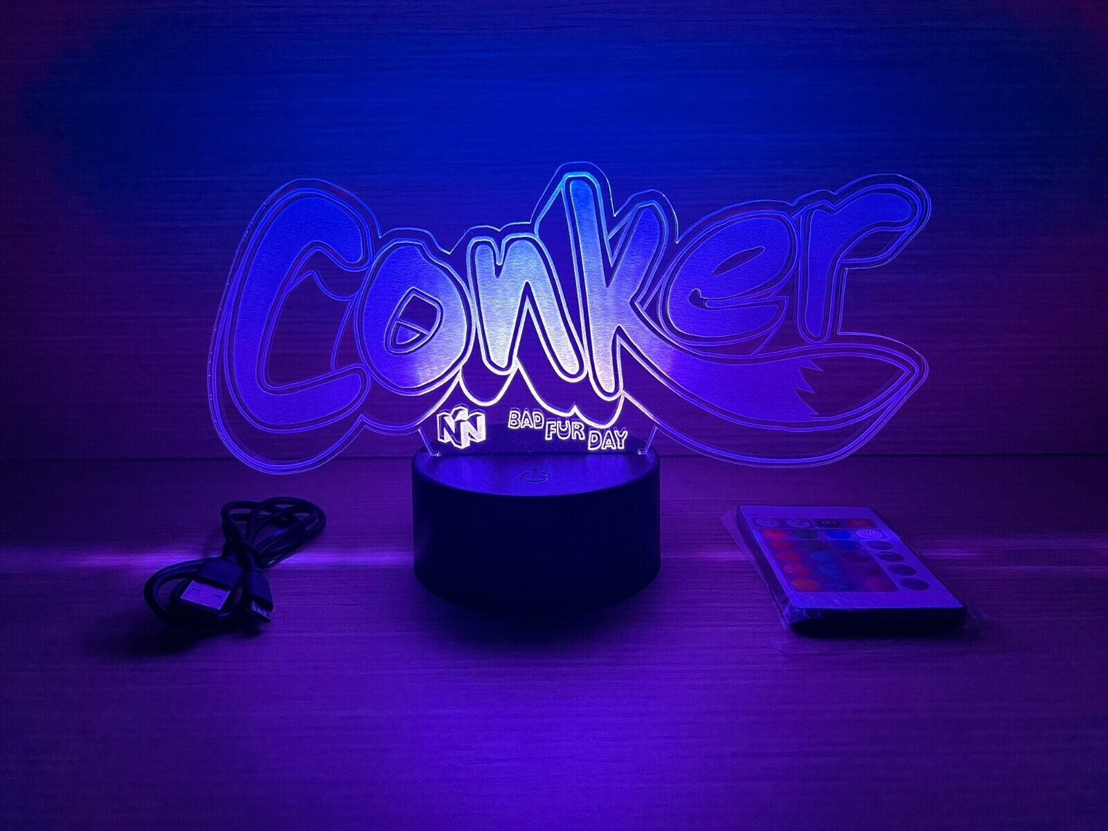 RGB Led Lamp Logo Conker Display Nintendo N64 64 bad fur day eBay