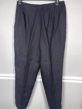 Talbots Pants Womens Sz 14 Black 100 Irish Linen Lined Vintage lagenlook