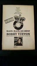 Bobby Vinton Rain, Rain Go Away Rare Original Promo Poster Ad Framed!