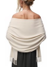 Women's Scarf Pashmina Shawls and Wraps for Evening Dress Wedding 02-beige
