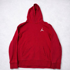 Nike Air Jordan Hoodie Youth L Red Jumpman Pullover Sweatshirt Boys 12-13