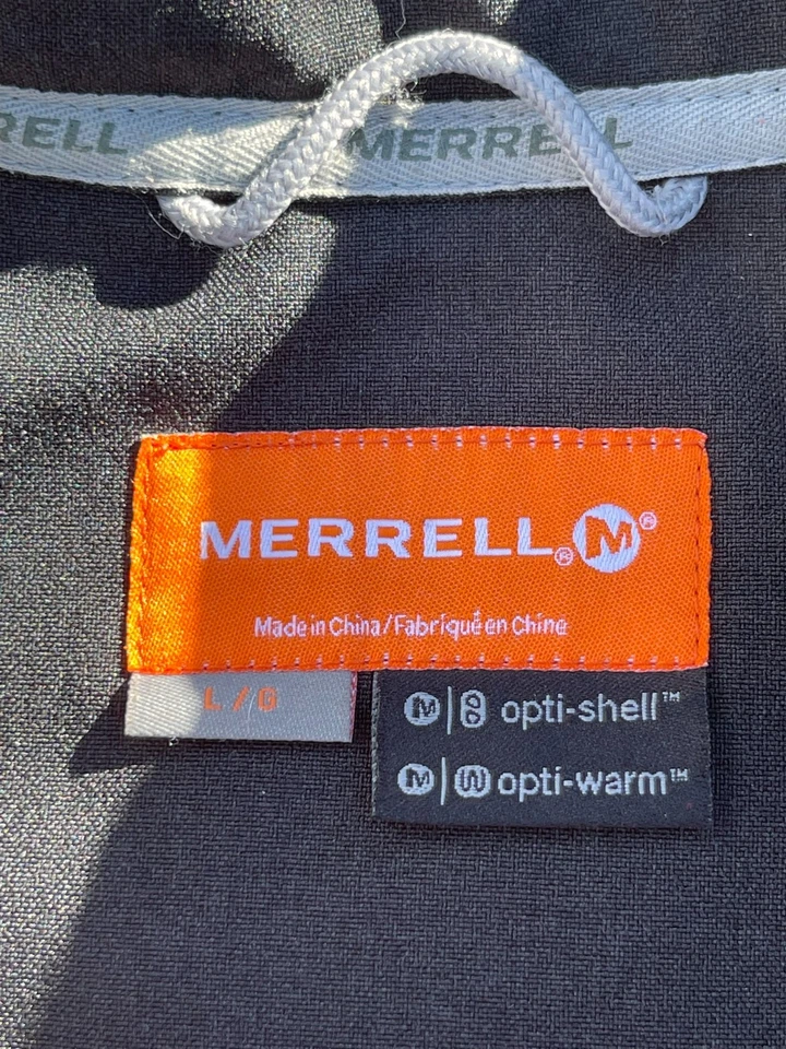 Merrell Men's Cascadia Large Black Opti Shell  Full Zip Hooded Rain Jacket - Image 3 of 4