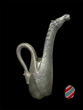 Vintage Arthur Court Aluminum Giraffe Decanter Pitcher 13" Collectible Metal 80s