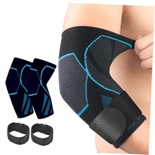 Arm  Elbow Compression Sleeve 1 Pair  Tennis Elbow Braces Medium Black/Blue