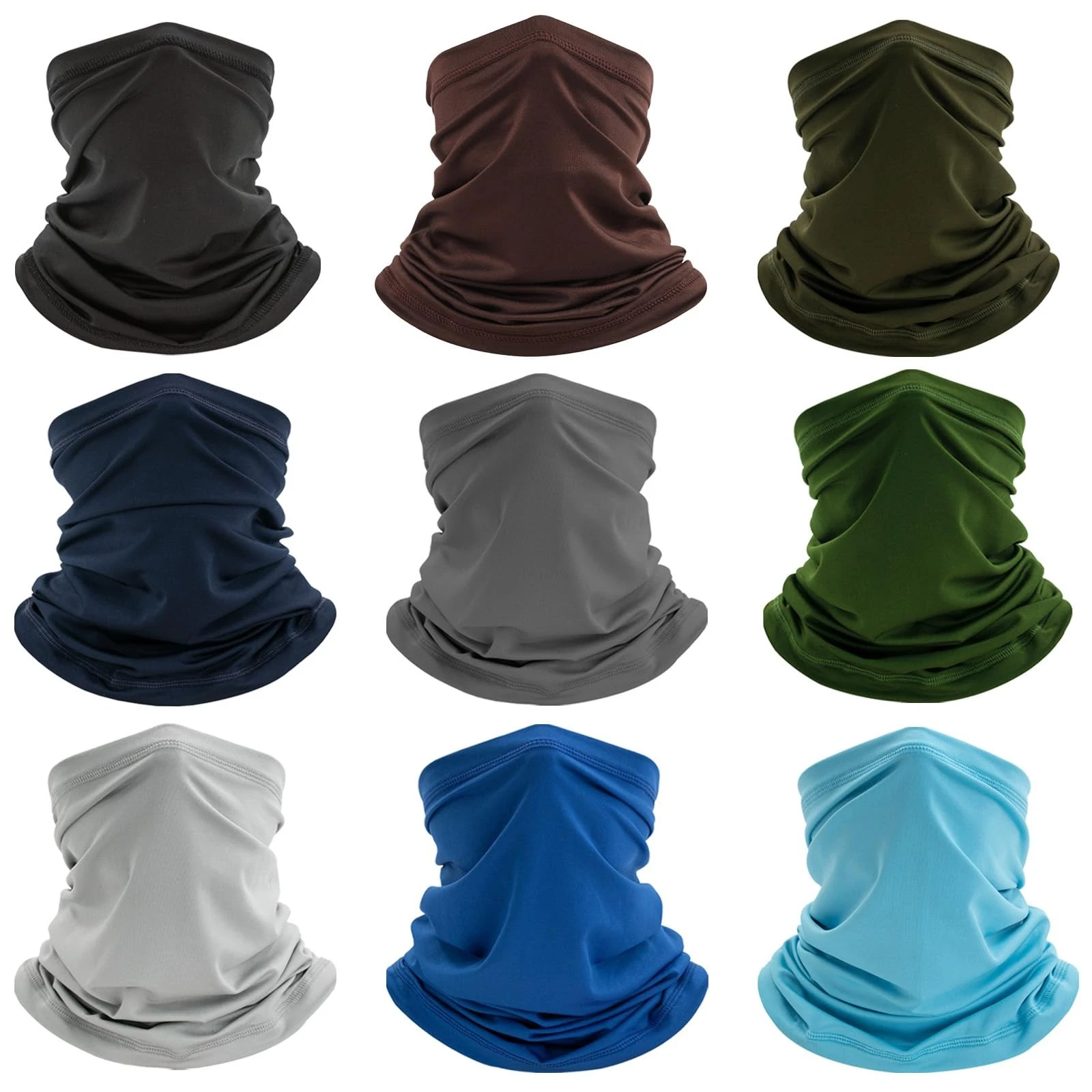 9 Pack Cooling Neck Gaiter UV Face Mask Cover Sun Protection Balaclava