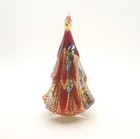 New Murano Millefiori Red Christmas Tree Figurine with Gold Italian Art Glass — photo 1
