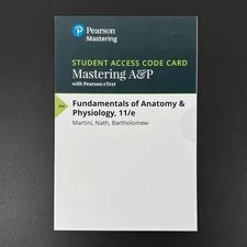 Pearson A&P Access Code Card for Fundamentals Anatamy & Physiology 11th Ed