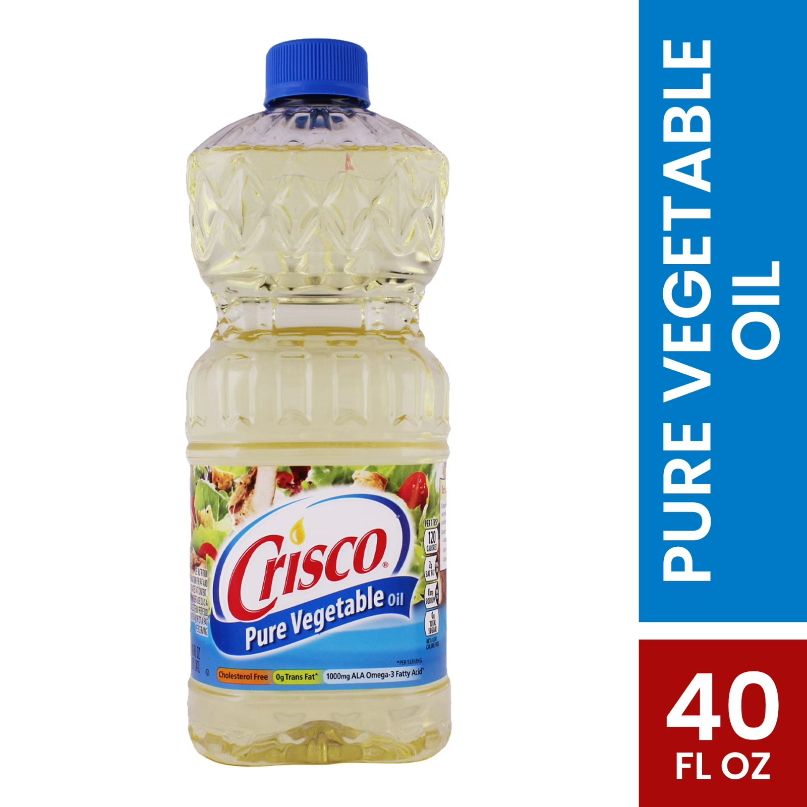 Crisco Pure Vegetable Oil, Cholesterol Free 40 FL Oz