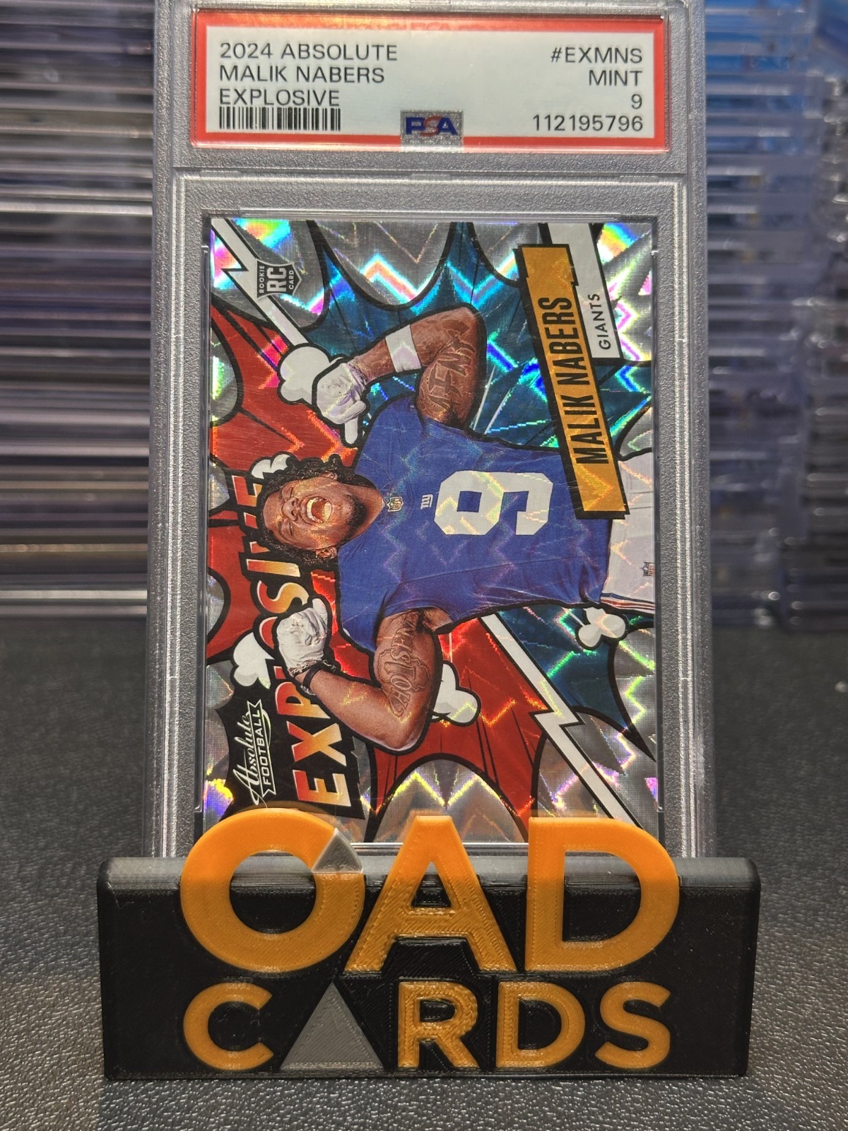 2024 Absolute Malik Nabers #EXMNS Explosive RC Case Hit PSA 9