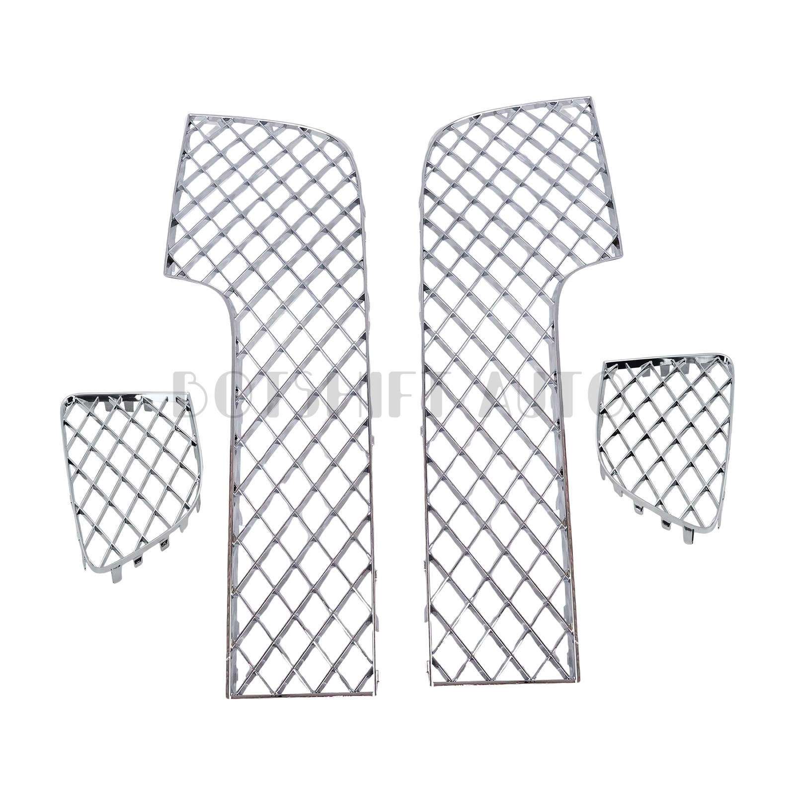 4PCS For 2012-2015 Bentley Continental GT GTC Bumper Lower Mesh Grille Chrome