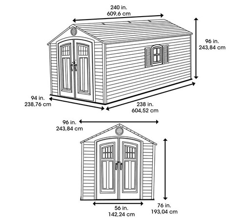 Gerätehaus Geräteschuppen Gartenhaus Gartenschuppen Kunststoff 609x244x244cm - Bild 7 von 7