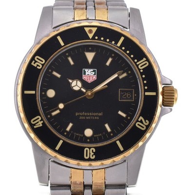 TAG HEUER 925.213D Professional 200m black Dial Quartz Men's Watch N#145446