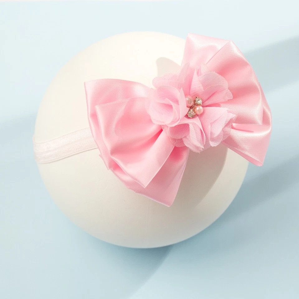 10 PCS Girls Headband Cute Lace Beads Crystal Bow Flower Hair Band Accessories - Image 2 of 4