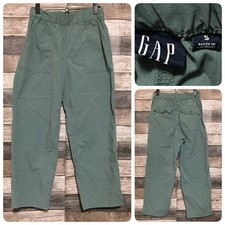 Gap High Rise Straight Pull On Pants Women  s S Green Elastic Waist Inseam 25 