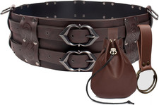 SUMGOGO Retro Waist Belt Medieval Viking Leather Waist Armor Knight Wide Corset