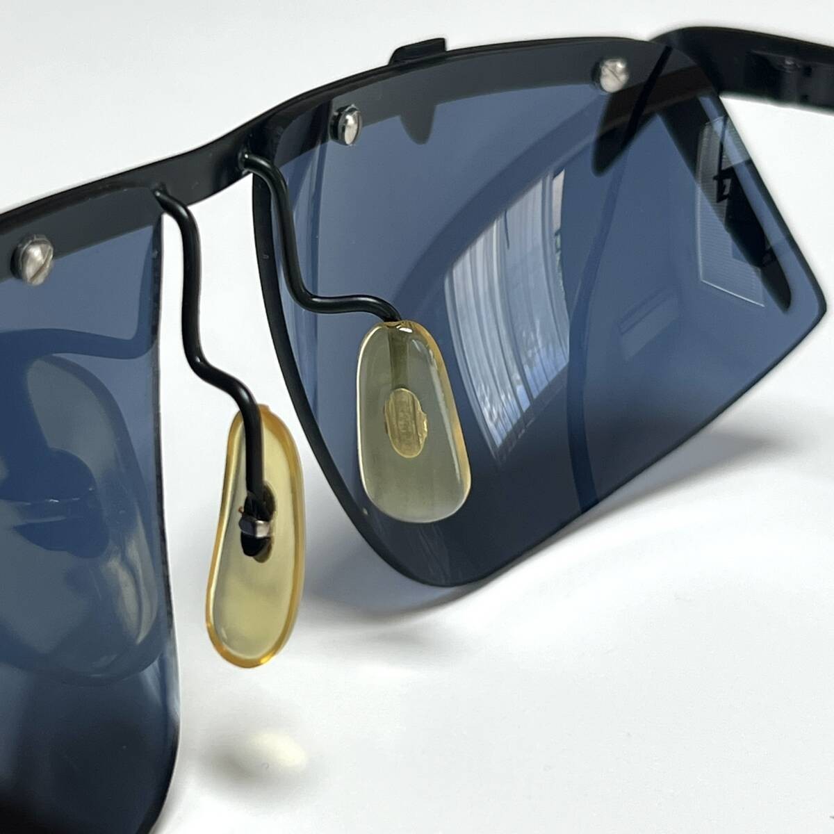Issey Miyake Men Vintage Sunglasses Matte Black Blue Lens Early Logo image 8