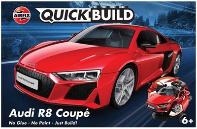 AUDI R8 COUPE AUTO - ROT - AIRFIX QUICKBUILD KUNSTSTOFF KIT - J6049