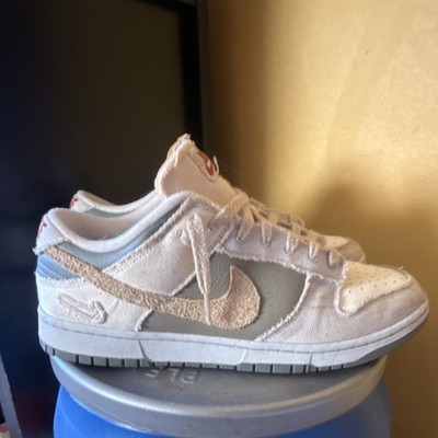 Nike SB Dunk Low Suede Skateboarding Sneakers Beige Gray White Low Top