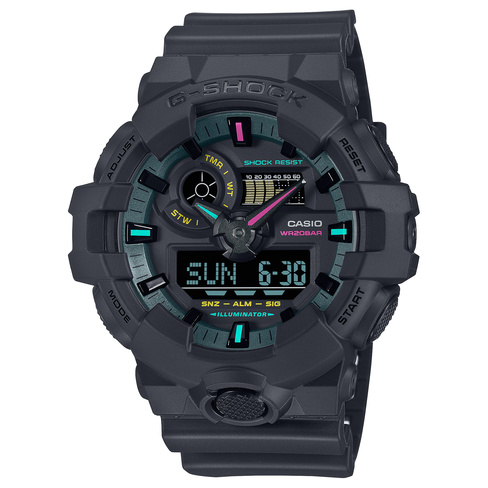 Orologio CASIO G-SHOCK GA-700MF-1AER Full Black con dettagli fluorescenti