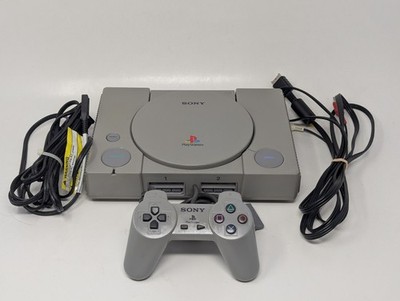 Sony PlayStation 1 PS1 Gray Game Console - W/ OEM Controller + Cables