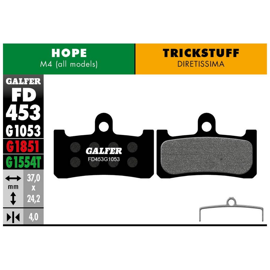 pastiglie mescola nera standard per hope m4 FD453G1053 GALFER BIKE freni bici