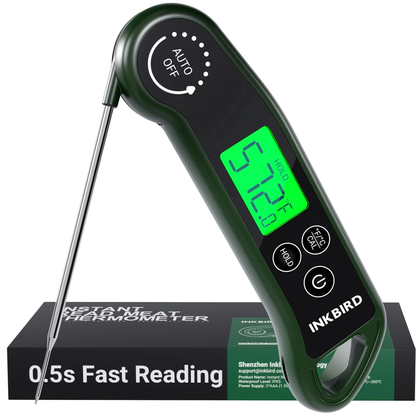 0.5 Seconds Instant Read Meat Thermometer for Cooking RHT-11K, ±0.5℉ Accuracy...