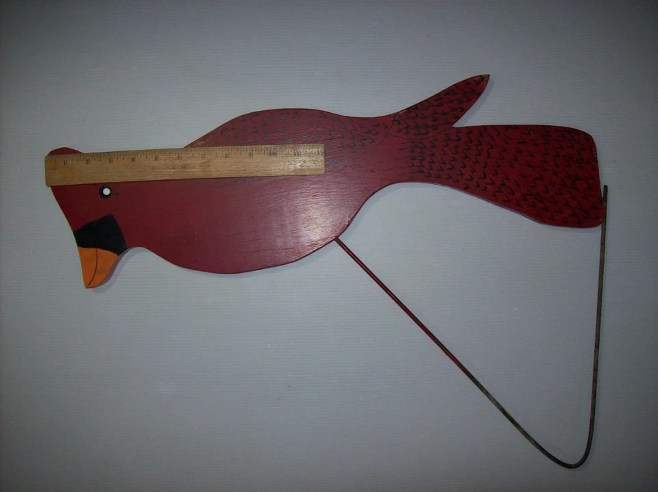 Grande Vintage CARNIAL Pássaro Madeira Arte Folclórica Gramado Arte Quintal Decoração Jardim - Imagem 3 de 4