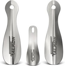 Ideal for Travel, and Kids, Men, Set of 3 Metal Shoe Horns Two 7.5" Long One