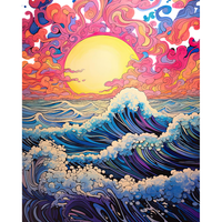 Malen Nach Zahlen DIY Basteln Acrylfarben Meer Wellen 40 X 50 Cm