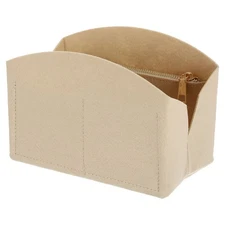 Portable Felt Organizer Bags with Zipper for Tote Bag 8" x 4" x 5.5" Beige