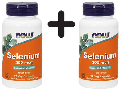 2 x NOW Foods Selenium, 200mcg - 90 vcaps (116,61 EUR/kg)