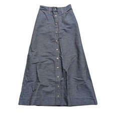 70s Vintage Levi's Skirt 9 10 Denim Button Down Maxi A Line USA Made 1970s Retro