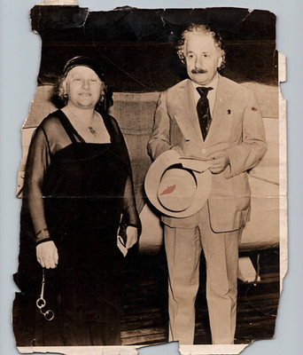 1933 Nobel Prize Physicist Albert Einstein WIFE PORTRAIT TYPE I ORIG PHOTO MA22