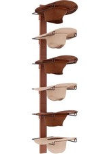 Cowboy Hat Rack - 6-Piece Western Hat Holder, Rustic Black Metal Natural Wo...