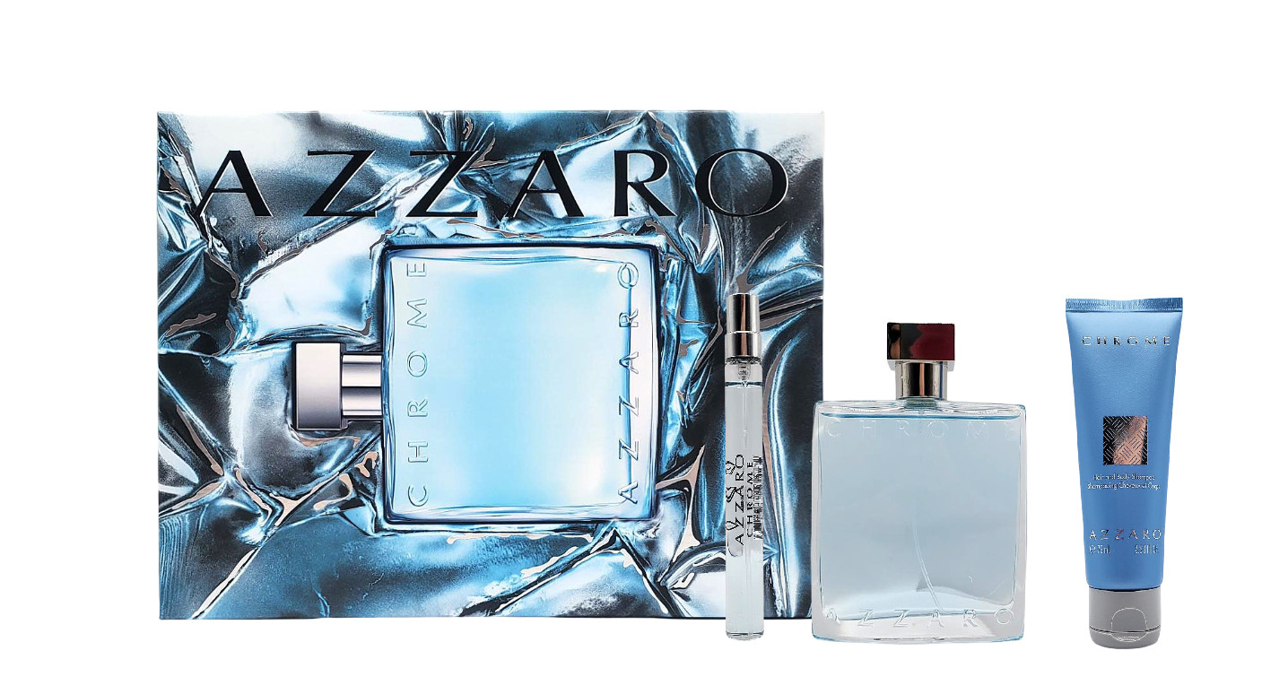 Azzaro Chrome for Men 3 PC Set 34 oz EDT SPR 25 oz SGel 034 oz EDT SPR 12690₽