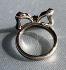 VTG Cognac Cubic Zirconia Silver Tone Bow Ring Size US 8 — photo 8