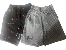 Lot of 2 Boys Youth Small Athletic Shorts Champion Under Armour
