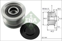 INA Generatorfreilauf FüR Opel Astra H,Corsa D,Meriva,Vectra C,Zafira B