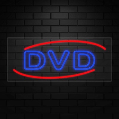 DVD Sign for Business Displays | LED Flex Neon | 32''W x 13''H x 1''D