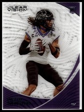2023 Panini Chronicles Draft Picks #7 Quentin Johnston Clear Vision Purple #/49