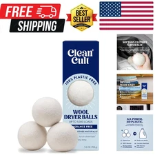 Wool Dryer Balls 3 Count - Made from 100% New Zealand Wool - Biodegradable Dr...