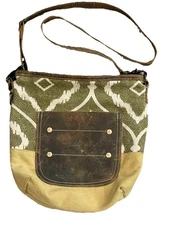 Myra Bag Canvas & Leather Crossbody Purse Small Dual-Strap Boho Shoulder Bag
