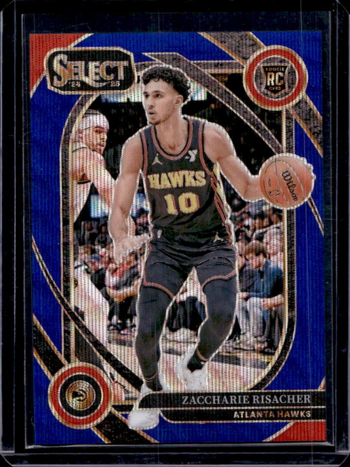 2024-25 Select Zaccharie Risacher Courtside RC Blue Wave Prizm #/75 Hawks