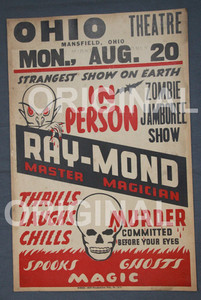 ZOMBIE GHOST POSTER  17x26  Ray-Mond  Genuine Vintage Original OHIO