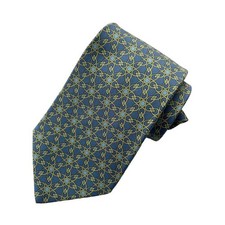 HERMES HERMES tie floral patterned blue light blue yellow excellent gift