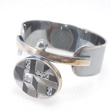Autentico Bracciale Geometrico Bottega Veneta Cubic Zirconia Bracciale Argent...
