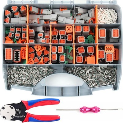 338 Pcs Deustch Connector Kit 2 3 4 6 8 12 Pin Connectors with Deutsch Crimping