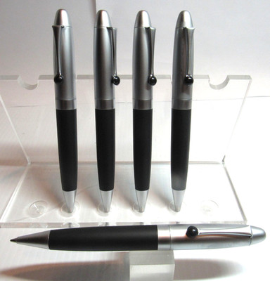 LOT OF 5 TERZETTI  BLACK LARGE METAL BALLPOINT PENS-MODEL DOTZ-CLOSEOUT